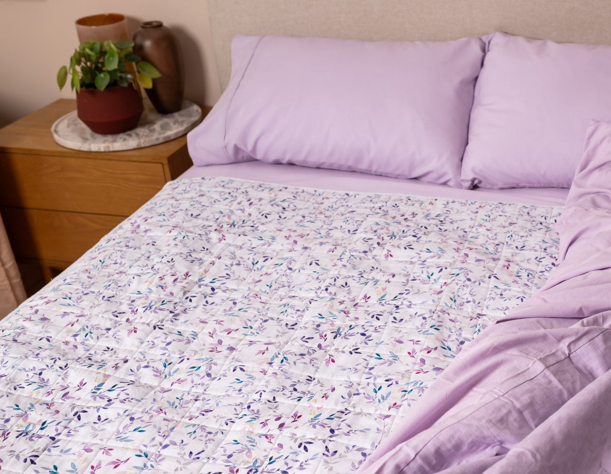 Double Bed Bedwetting Waterproof Bed Pad Floral