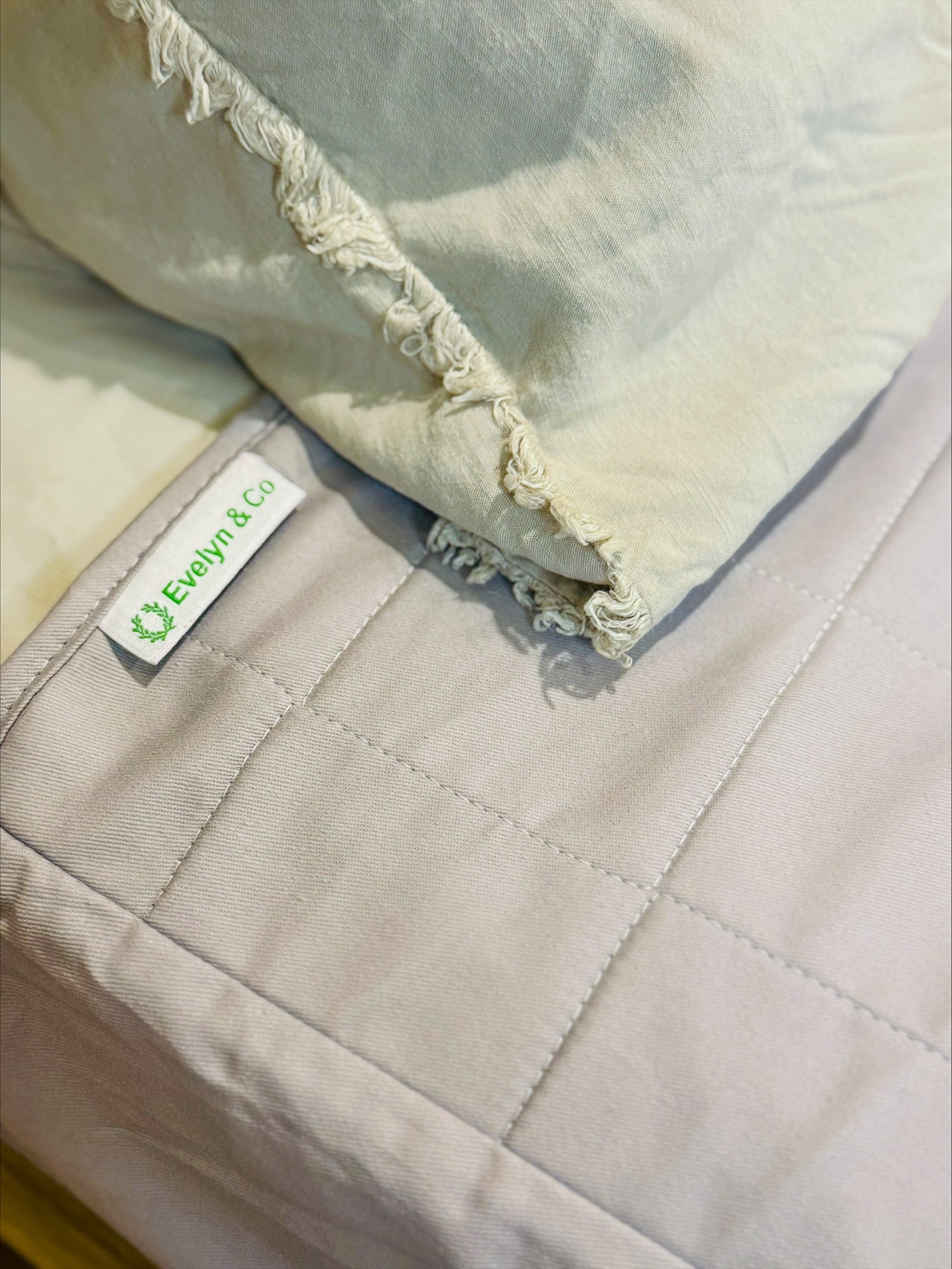 Close up of Grey Bedwetting waterproof Bed Pad