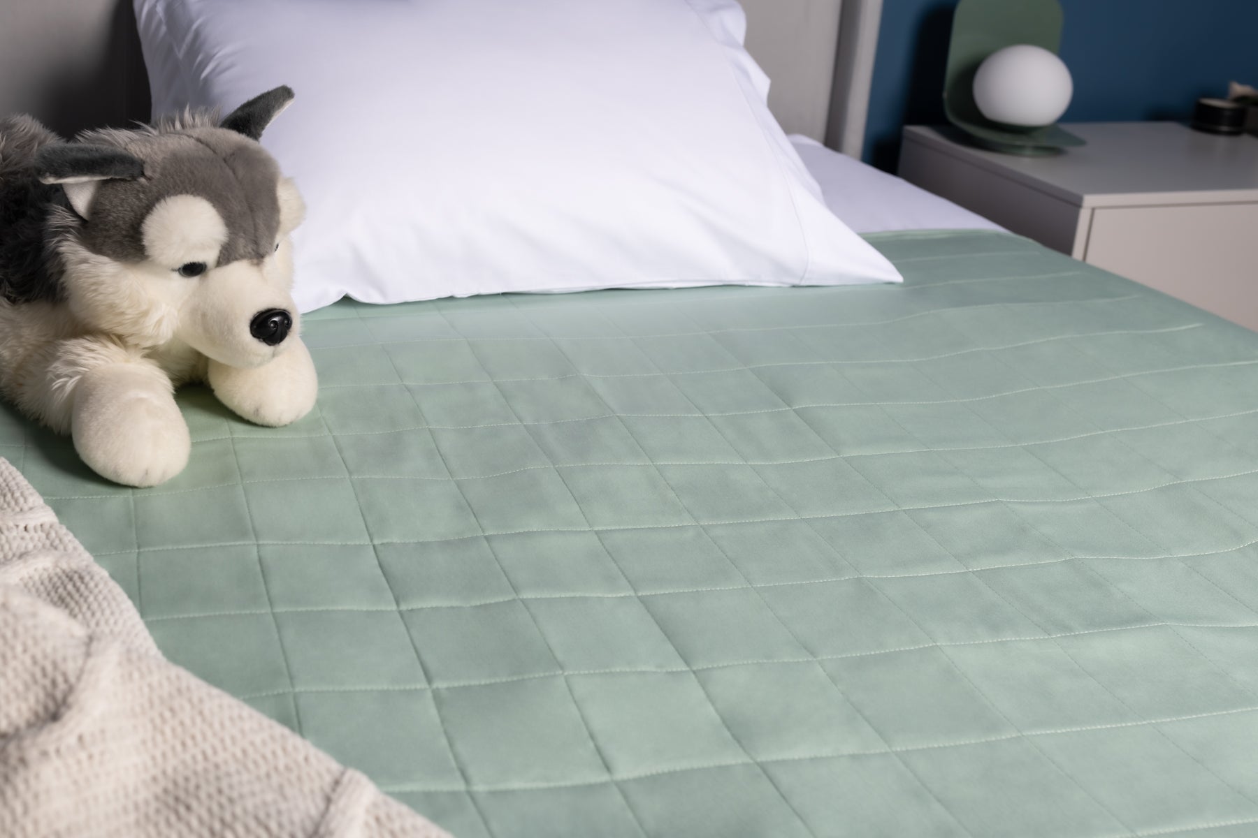 Waterproof Bedwetting Bed Pad non-toxic and organic cotton in sage